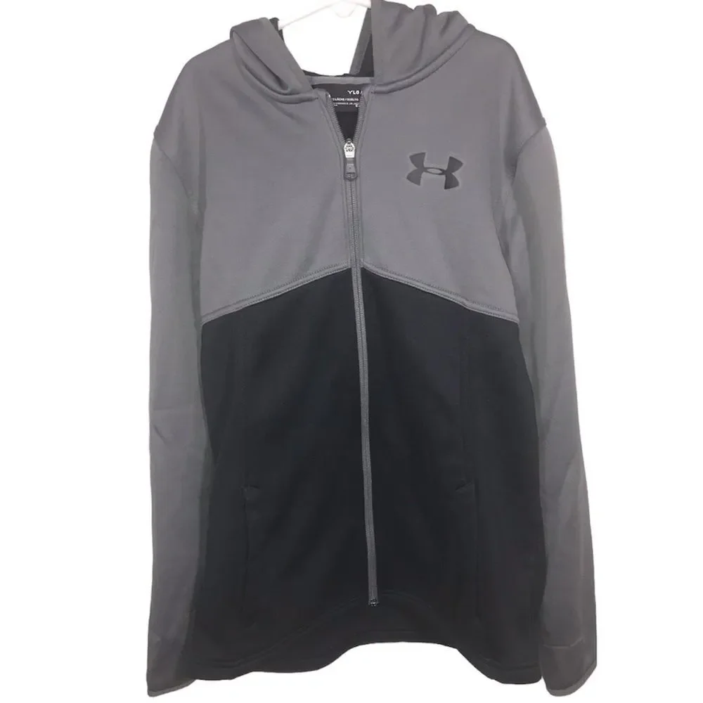 Under Armour Grey & Black Full Zip Hooded Jacket